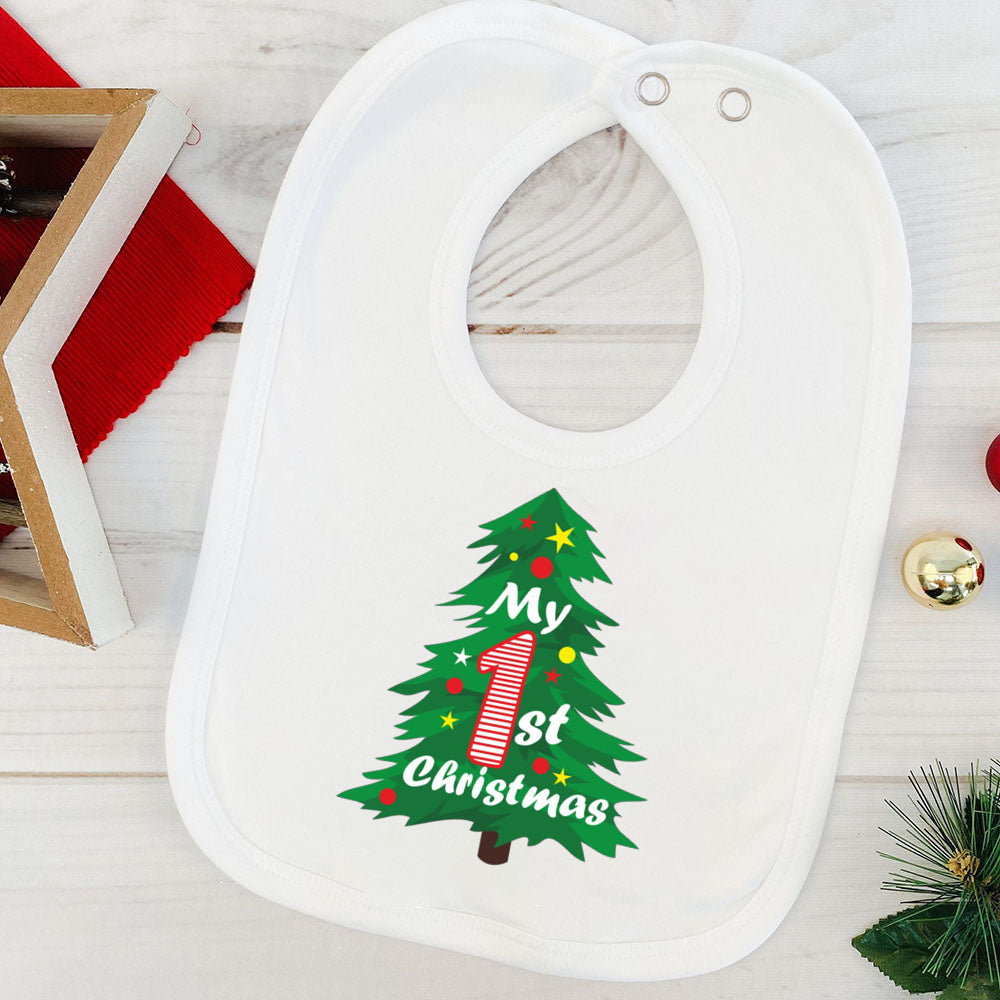 My First Christmas Baby Bib Boy Girl Cute Burp Cloths Xmas Infant Bibs Newbron 1st Christmas Bib Gift Xmas Party Toddler Bibs
