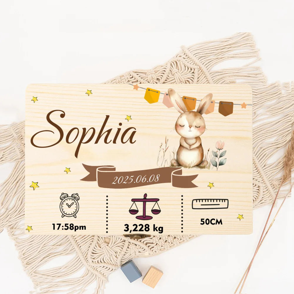 Personalized Baby Memory BWooden Keepsake Box Christening Gift for Boys and Girls Baby's First Keepsake Box Newborn Baby Gifts