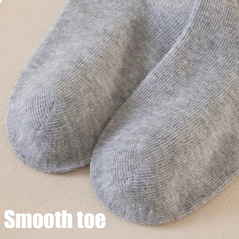 4 Pairs Long Girl Socks New School Style Student Socks For Girls Children'S Socks Solid Color Kids Stocking For Girls