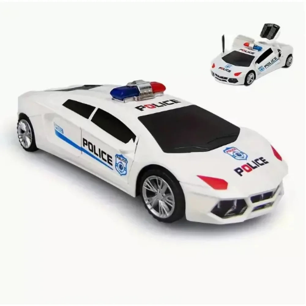Kids Police Car Toy with Sound & LED Light Openable Door Universal Wheel Patrol Cop Play Vehicle Toy for Toddlers Boys Girls