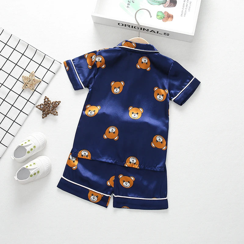 New Summer Baby Boys Clothes Suit Children Girls Sleepwear Shirt Shorts 2Pcs/Sets Kids Pajamas Toddler Costume Infant Tracksuits