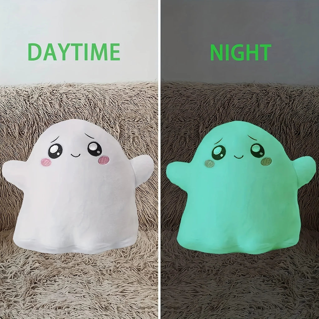 Ghost Doll Glow in The Dark Cartoon Super Soft Plush Toy Glowing Ghosty Plushies Halloween Gift Birthday Gift for Boys Girls