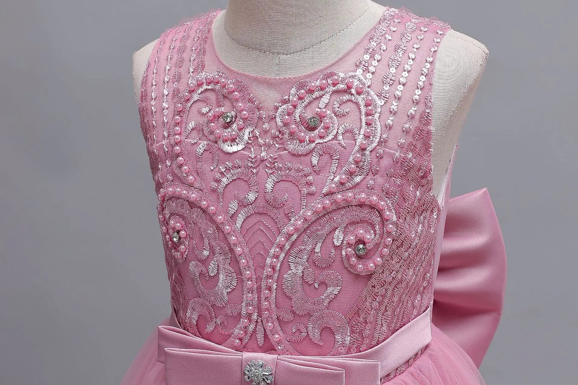 2025 New Hot Selling Girl Party Dress Gorgeous Big Bow Graduation Ball Dress 4 6.8 10 12 Elegant Birthday Dress Girl dresses