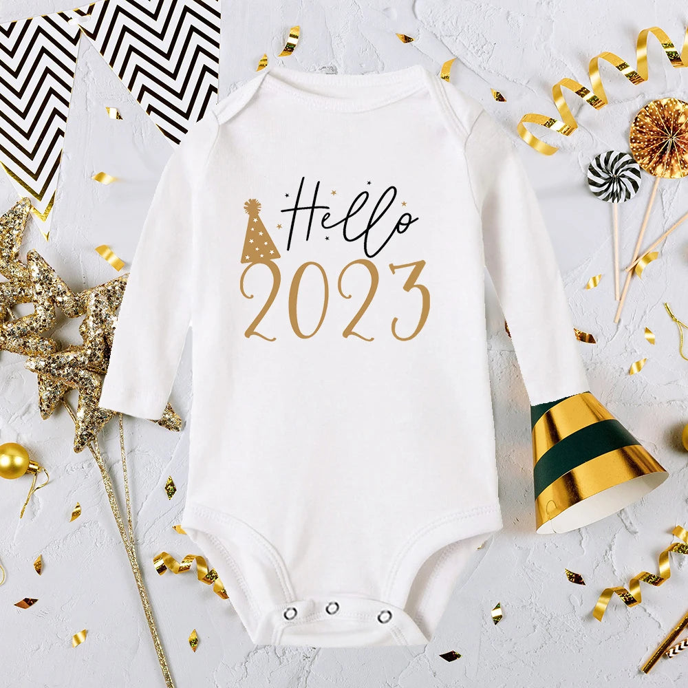 It Is My 1st New Year Baby Boy Girl Long Sleeve Romper Fashion Casual Robe Ropa Newborn Baby Bodysuit New Year Holiday Best Gift