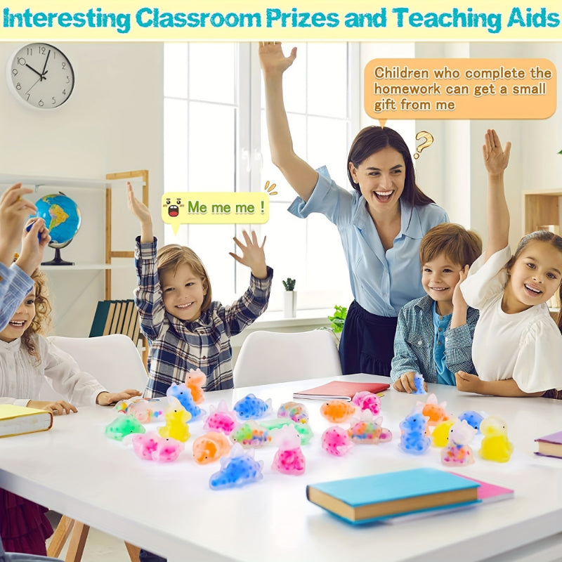 1-24pcs Random Pattern Cute Squeeze Mochi Toys With Water Beads  Party Favors For Kids Stress Relief Baubles For Classroom Prize