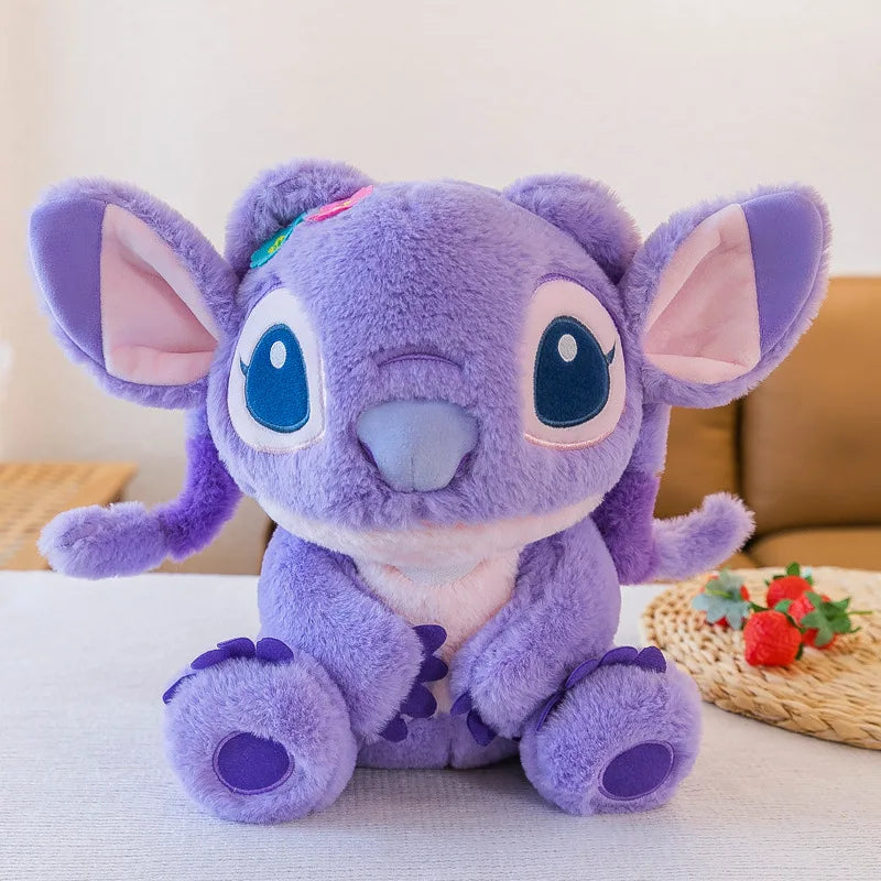 Disney Purple Embracing Flower Stitch Doll Cartoon Cute Stitch Plush Toy Room Decoration Kawaii Cartoon Pillow Kid Birthday Gift