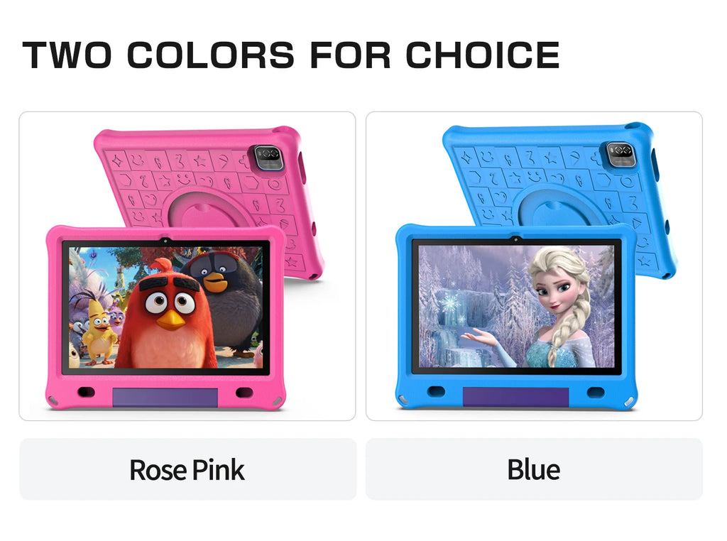 Pritom 10.1 Inch Kids Tablet Android 12 WIFI 6 Quad Core Processor 3GB RAM 64GB ROM YouTube with EVA Protective Case