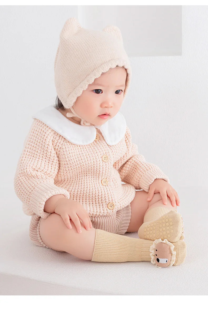 3/5 Pairs Baby Non Slip Floor Socks Cute Cartoon Design Anti slip Socks For Newborn Indoor Activities Toddler Socks Accessories