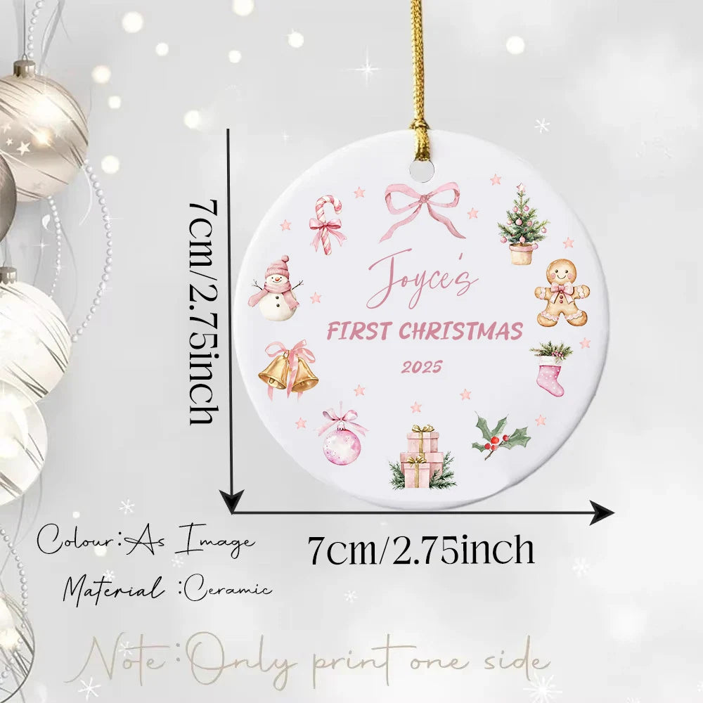 Personalized Baby's First Christmas Ornament Custom Name Gift for Newborn Christmas Tree Decor Photography Accessories