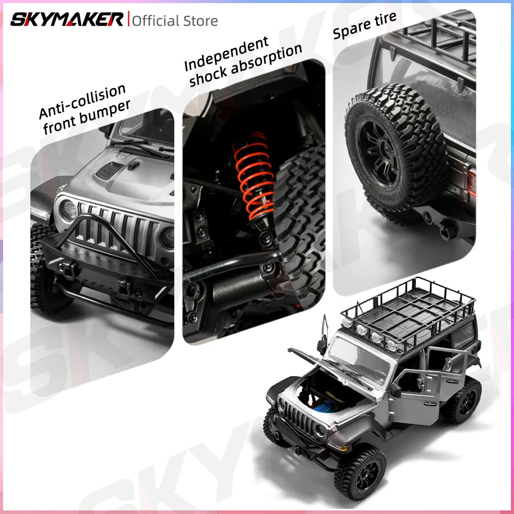 MN128 1/12 RC Car 4WD Jeep Model 2.4G Remote Control LED Light 4X4 Off Road 4WD Climbing RC Truck Electric Toy Car Gift for Boy