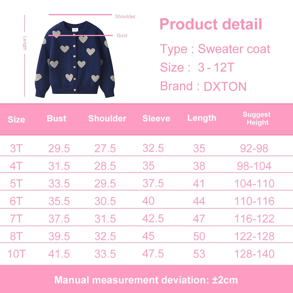 DXTON Toddler Girls Knitwear Clothing Star Sequined Children Knitted Cardigan Coat Elastic Winter Outerwear Kids Girls Sweater