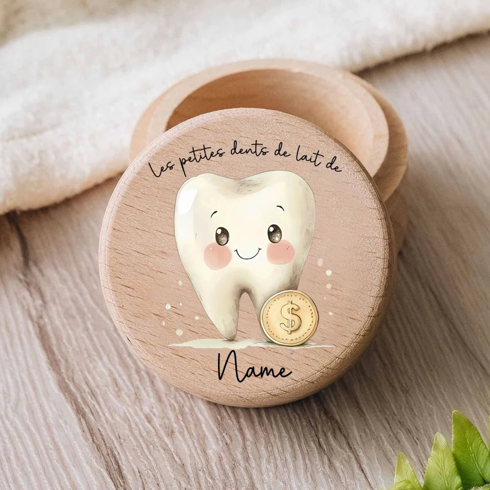 Personalized Baby Tooth Box Keepsake Tooth Wooden Collection Box Wooden Collectible Boxes Birthday Gift Baby Shower Gift