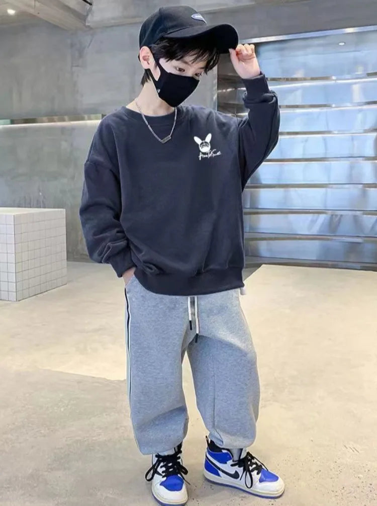 Boys' Mid-Large Size 2025 Spring-Autumn New Layering Stylish Street-Cool Sweatshirt