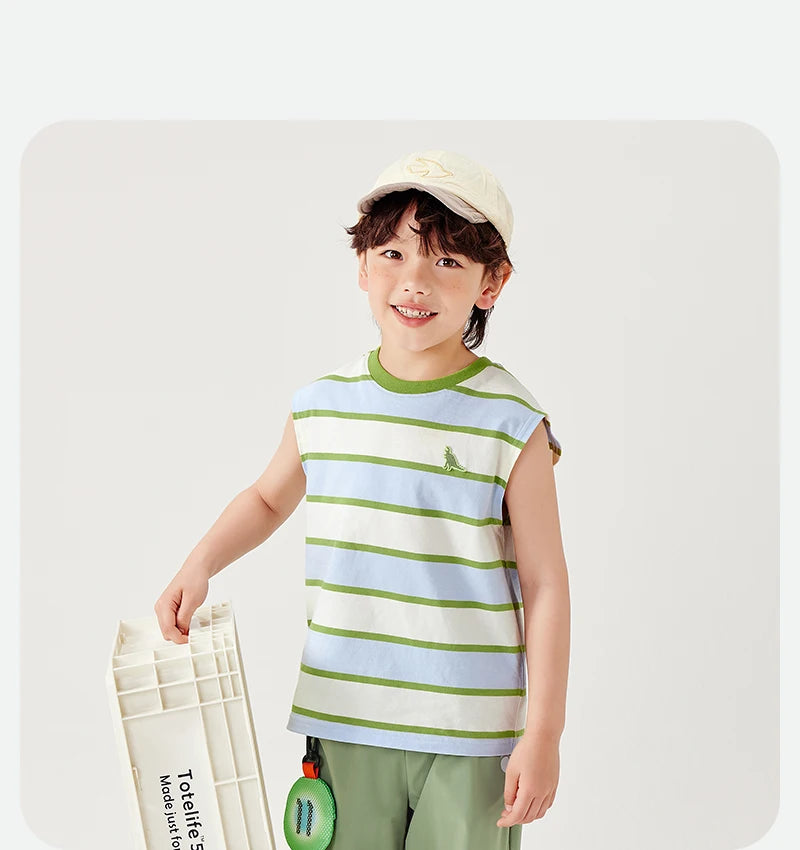 Mini Bala Boys Quick-Dry Cotton Tank Top Breathable Soft and Skin-Friendly 2025 New Summer Underwear for Kids