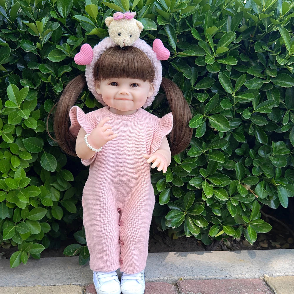 55CM Reborn Toddler Doll with Full Body Soft Silicone Vinyl 22Inch Lifelike Soft Touch High Quality Doll Birthday Gifts