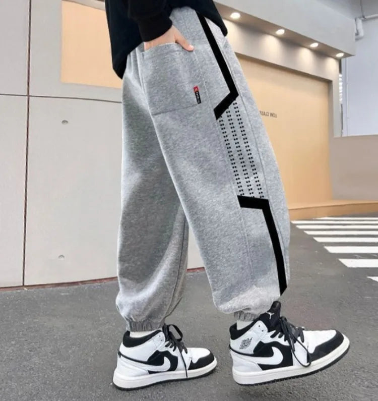 Kids' Sport Pants 2025 Spring New Boys Loose-Fitting Slim Fit Long Pants Children's Casual Hooded Sweatpants Toddler Boys Pants