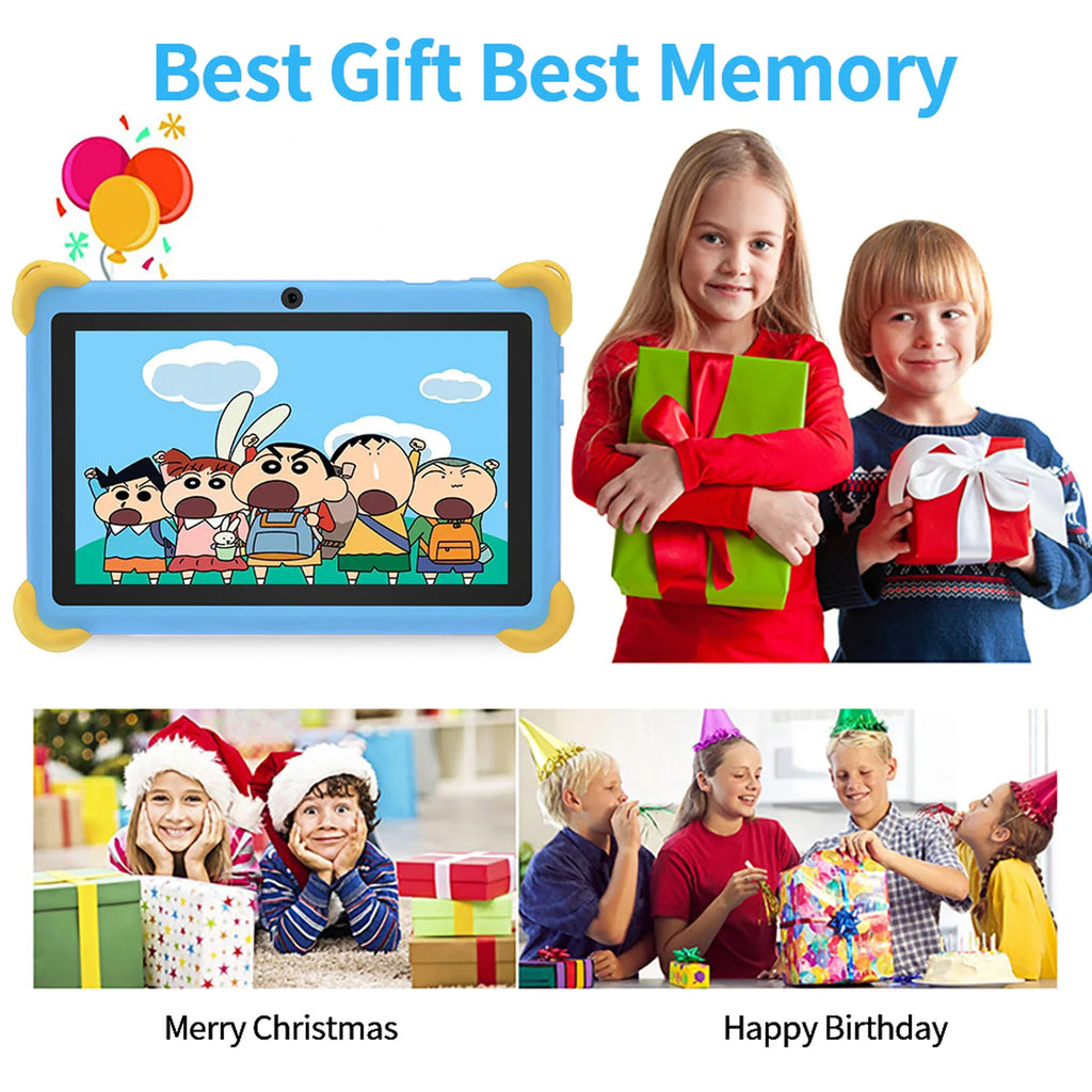 7 Inch 5G Kids' Tablet with Cartoon Pattern Android Learning Education PC with Kids-Proof Case 4000mAh Tablet