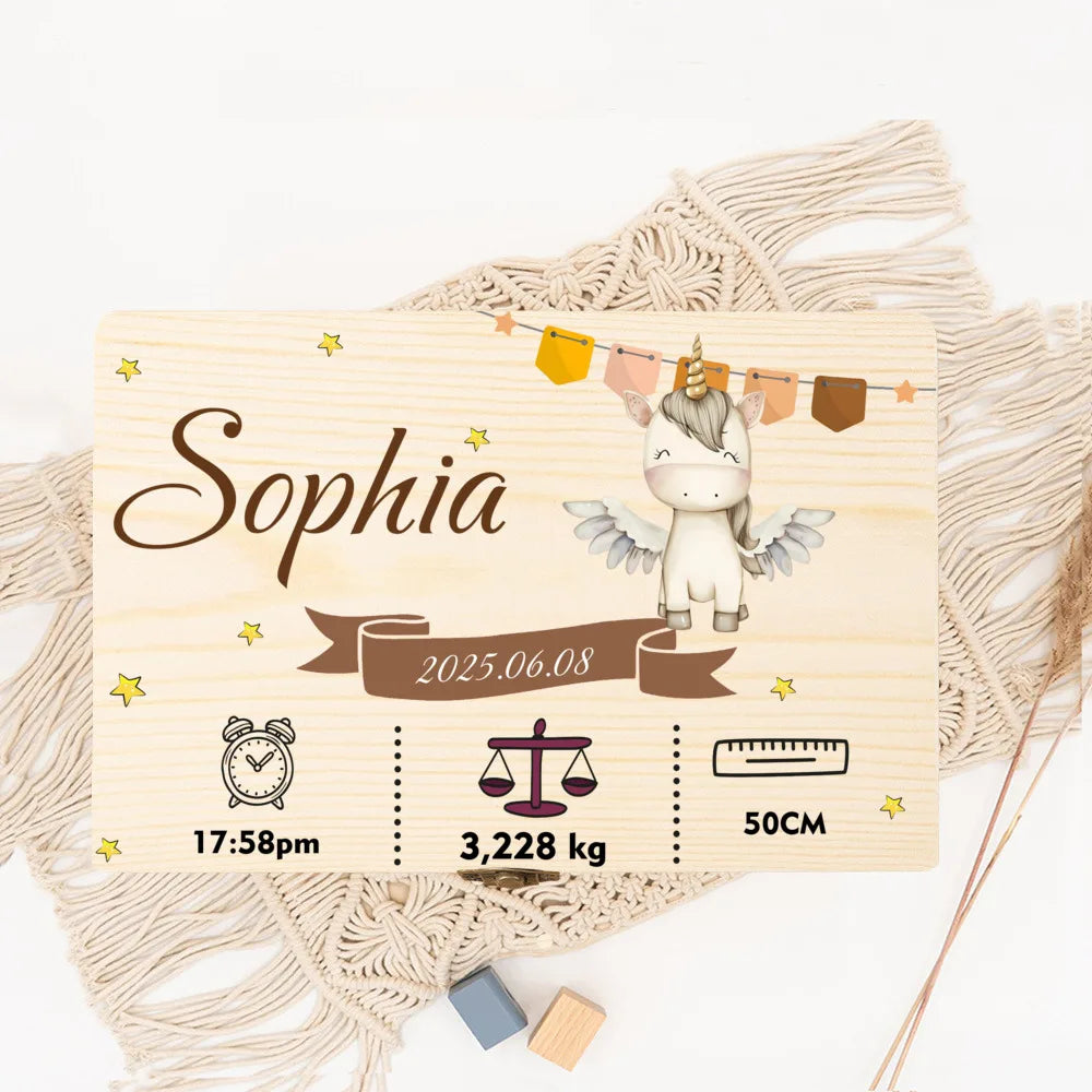 Personalized Baby Memory BWooden Keepsake Box Christening Gift for Boys and Girls Baby's First Keepsake Box Newborn Baby Gifts