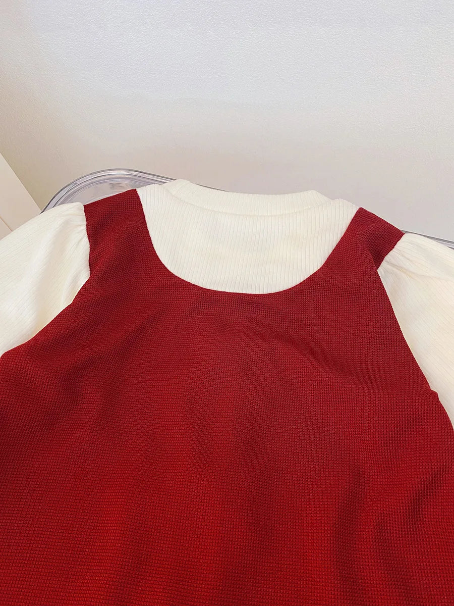 New Korean Style Baby Girl Dress For Spring And Autumn, Sweet Bow Children'S Long Sleeved Clothes (9 Months -3 Years Old)