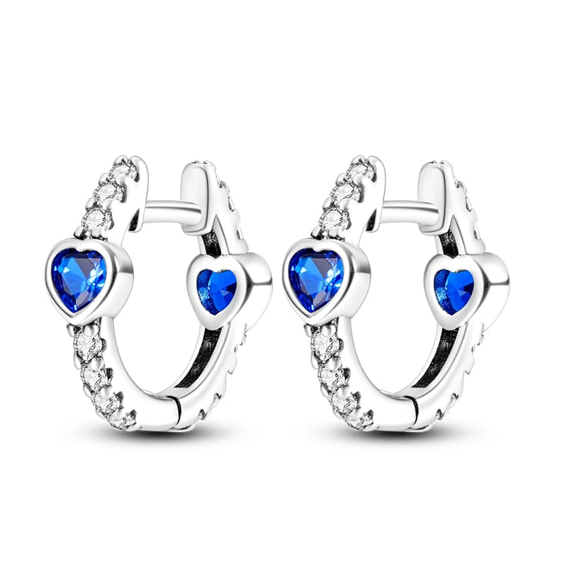 925 Sterling Silver Pave U Shape Heart Eardrop Earrings Hoop Earrings For Women Wedding Engagement For Girlfriend Birthday Gift