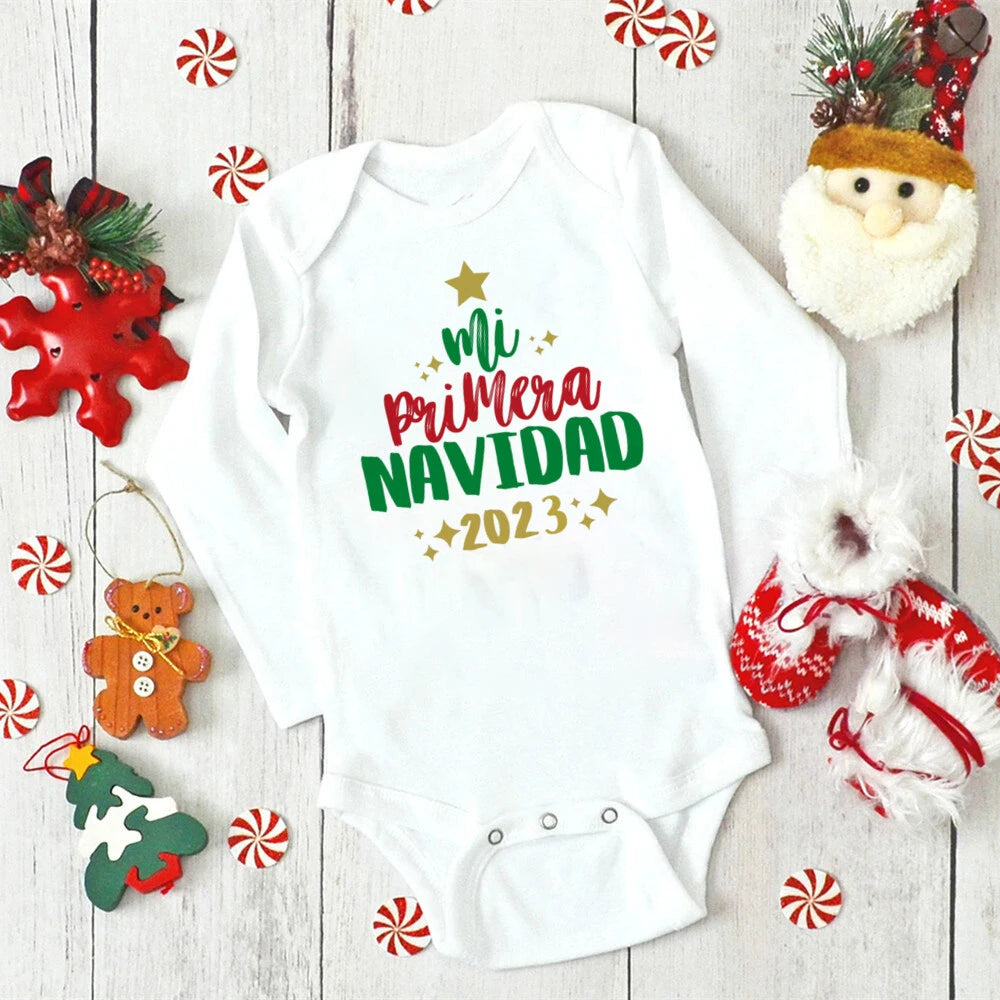 My First Christmas Baby Bodysuit Boys Girls Clothes Xmas Infat Cute Romper Christmas Party Baby Bodysuits Newborn 1st Xmas Gift