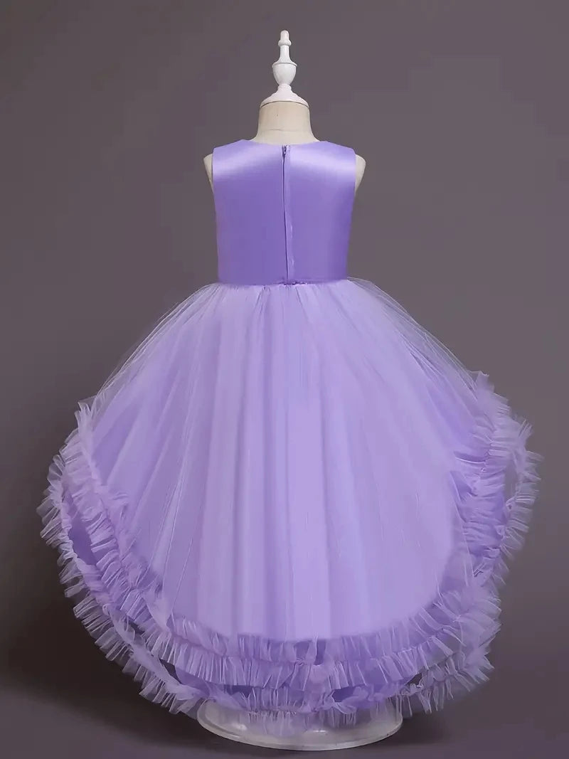 Girls Princess Dress Sleeveless Sequin Mesh Tutu Dress Performance Dress Wedding Flower Girls Dress For Evening Birthday #2038