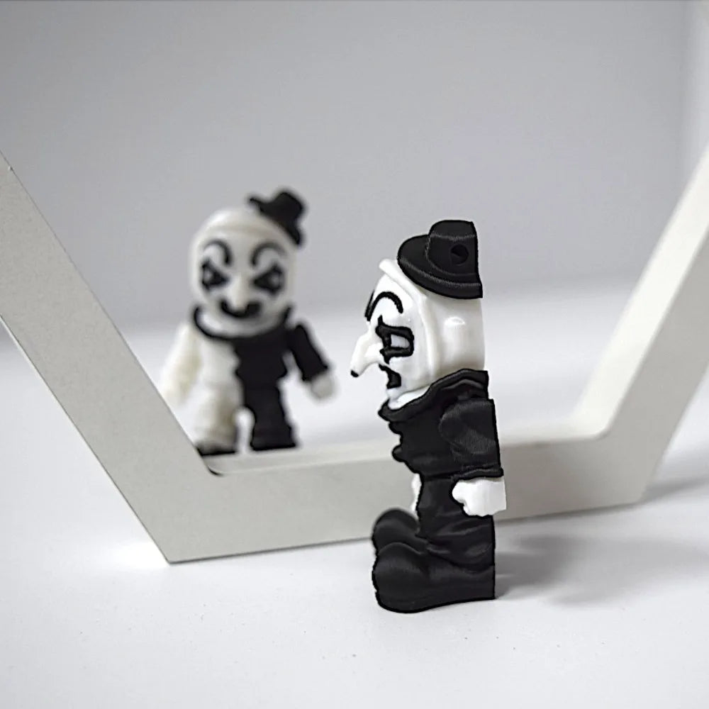 3D Printed Horror Clown Scene Desktop Decoration Craft Figure Horror Movie Action Figures Killer Clown Bust Sculpture Halloween