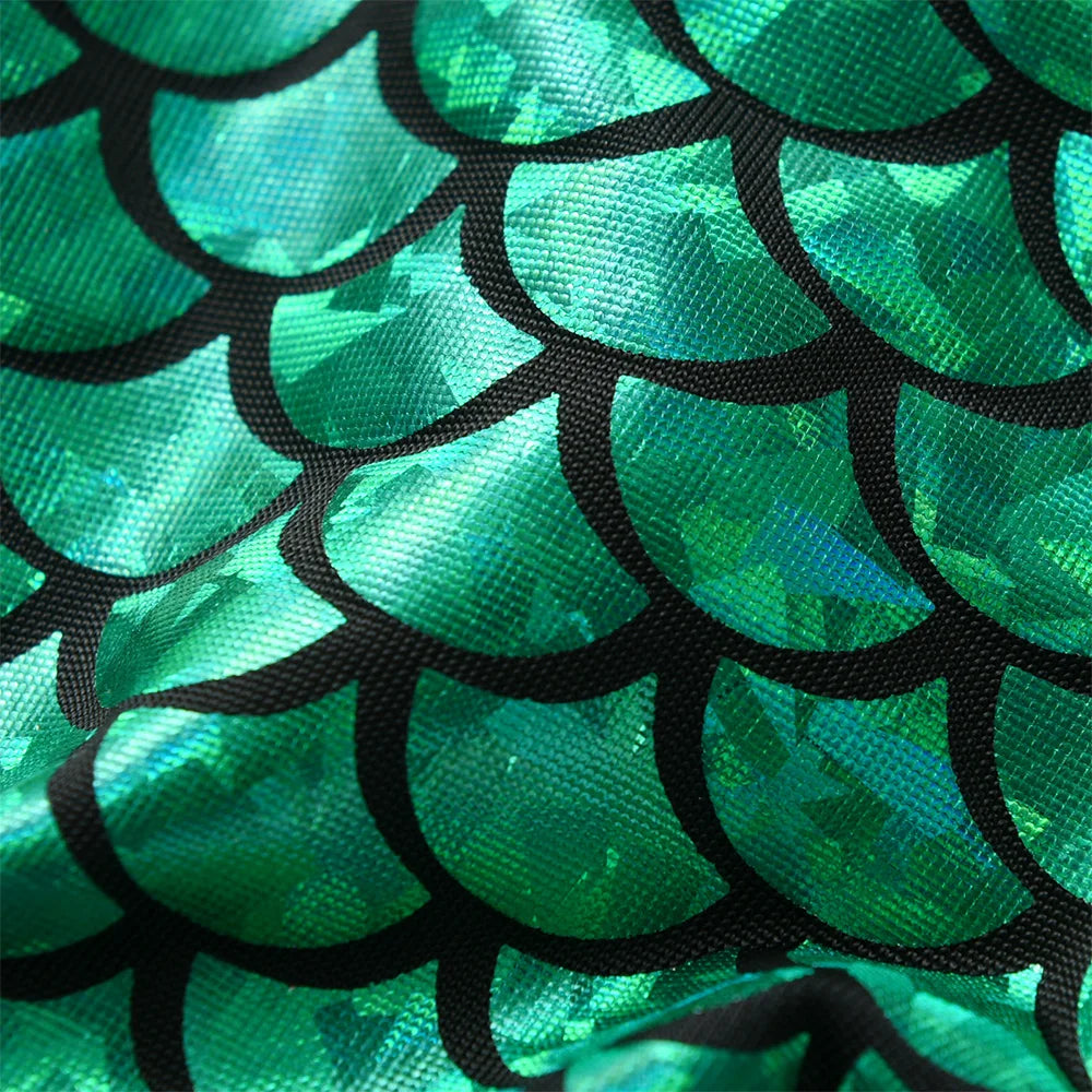 VIKITA Girls Sling Dress Girls Mermaid Print Sleeveless Summer Dresses Kids Mesh Tulle Party Travel Beach Vacation Tutu Vestidos