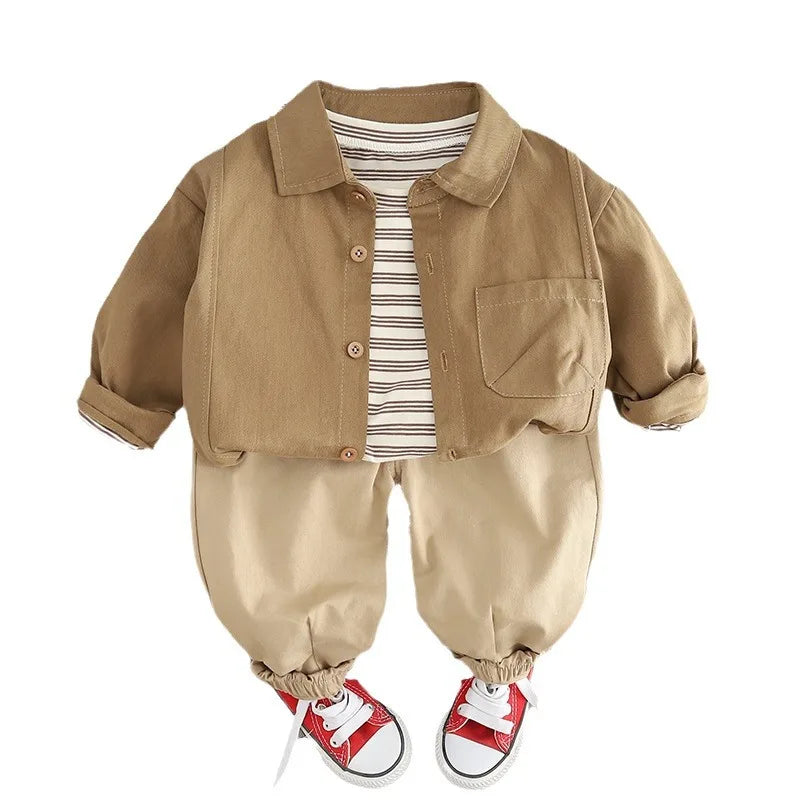 New Autumn Baby Clothes Suit Children Boys Shirt T-Shirt Pants 3Pcs/Sets Toddler Clothing Infant Casual Costume Kids Tracksuits