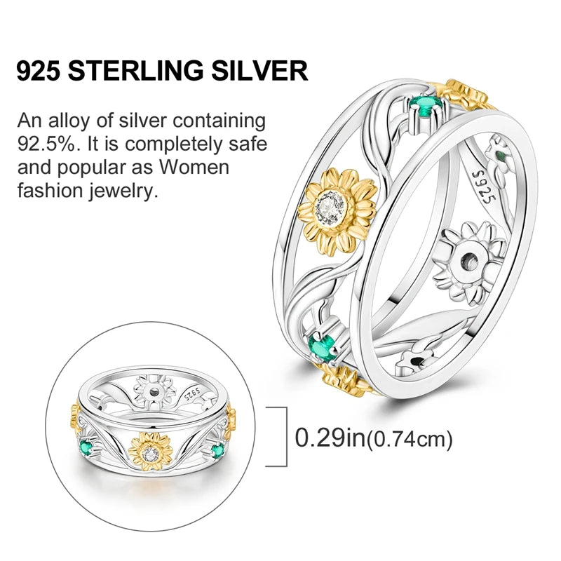 New Rings For Women 100% 925 Sterling Silver Star Moon Colorful Zircon Rings Fine Wedding Engagement Birthday Jewelry Gifts
