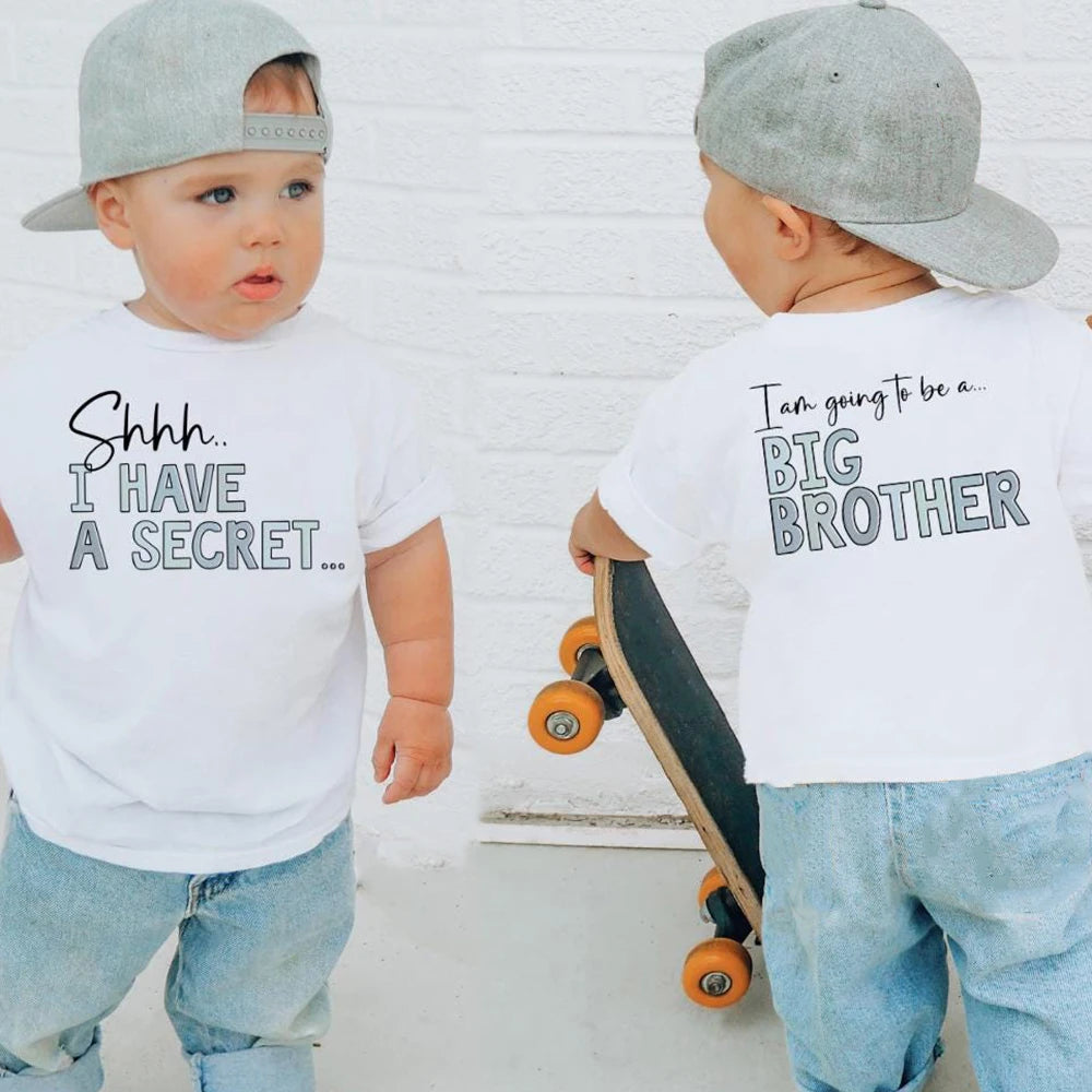 Big Brother T-Shirt I Have A Secret Promoted To Big Brother Pregnancy Announcement Gift Going To Be A Big Brother Kids Tee