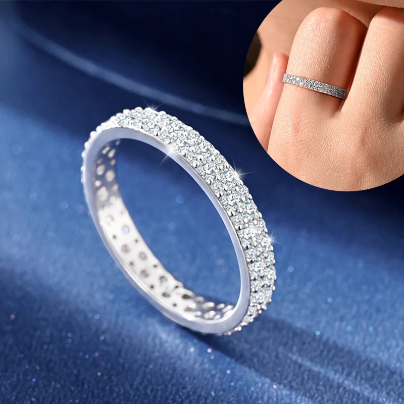 100% 925 Sterling Silver Classic Round Cut Moissanite Stud Earrings Ring Set Platinum Lab Diamond For Women Wedding Jewelry Gift