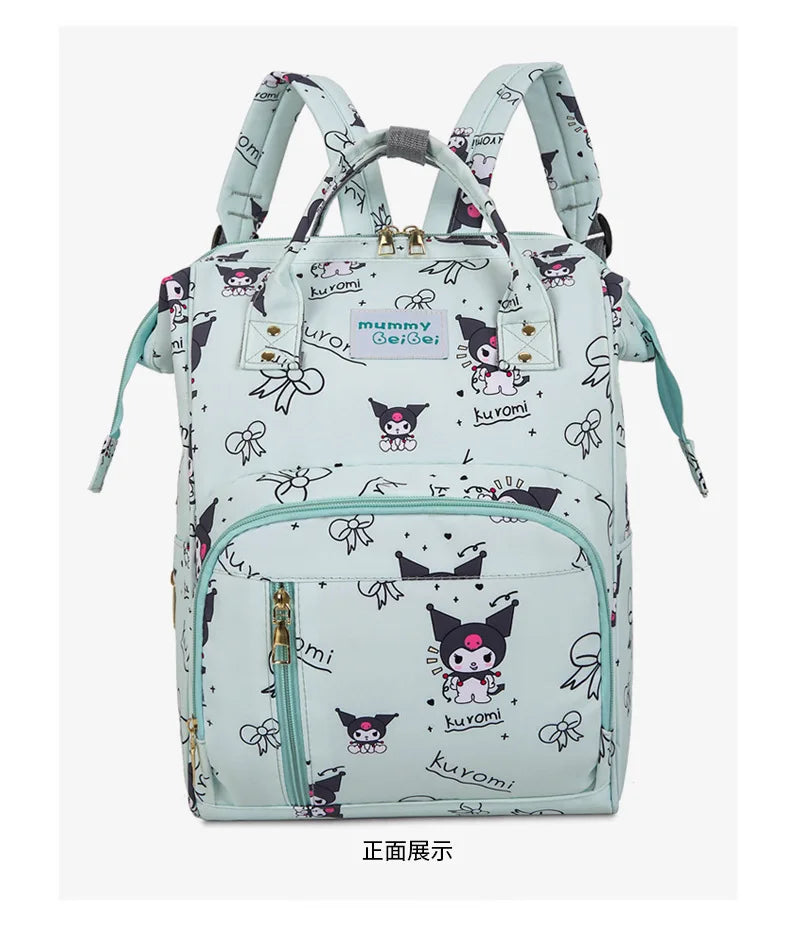 Kuromi New Diaper Bag Backpack Cartoon Cute Baby Diaper Bag Backpack Multifunctional Fashion Lightweight Baby Bag Large Capacity
