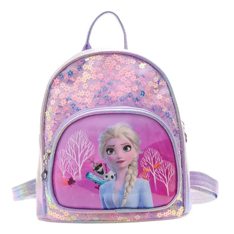Disney Frozen Girls Backpack Elsa Princess New Girls Backpack Cartoon Cute Sequins Fashion Trend Kindergarten School Bag
