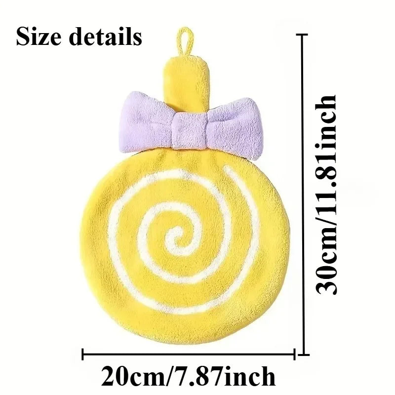 Lollipop Hand Towels Kitchen Washcloths Kids Washcloths Kitchen Dish Cloths Hanging Hand Towels Towel for Kids with Hanging Ring