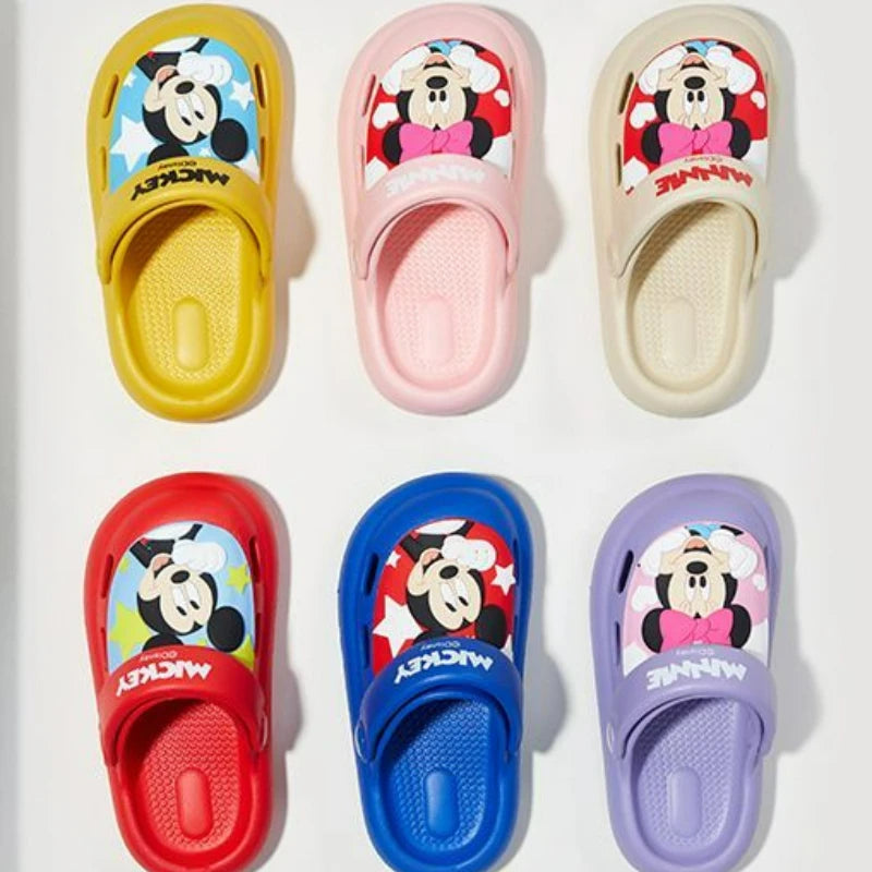 Disney Children's Casual Shoes EVA Sandals Boys Girls' Cartoon Mickey Mouse Anti Slip Soft Sole Children's Beach Shoes Size 17-2