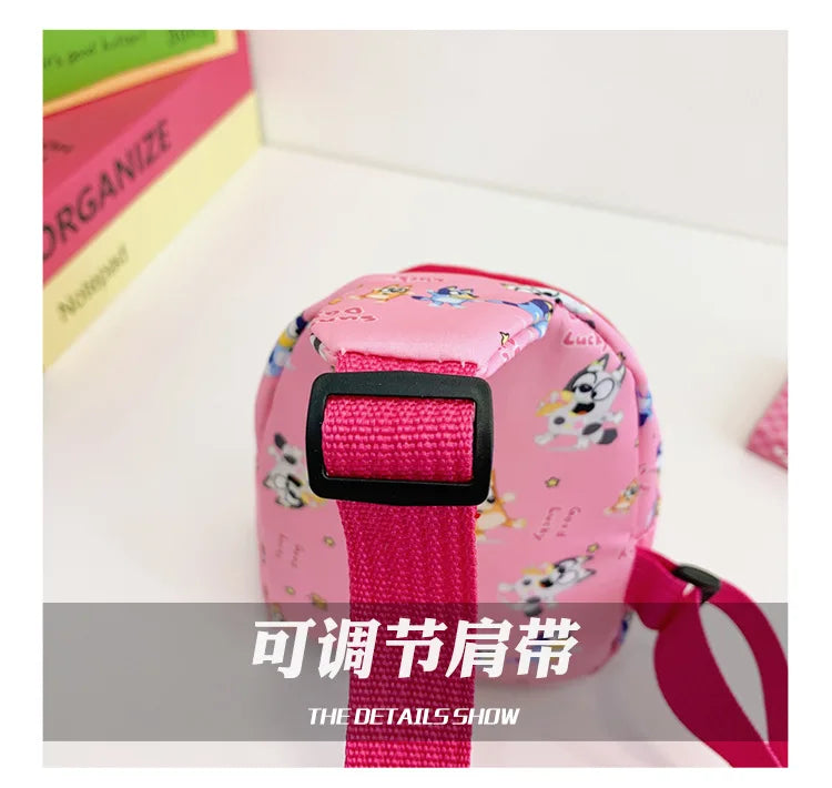 Bingo Friends Children's Bag Cute Bluey Family kids Chest Bag Kindergarten Cartoon Light Crossbody Bag Halloween Christmas gift