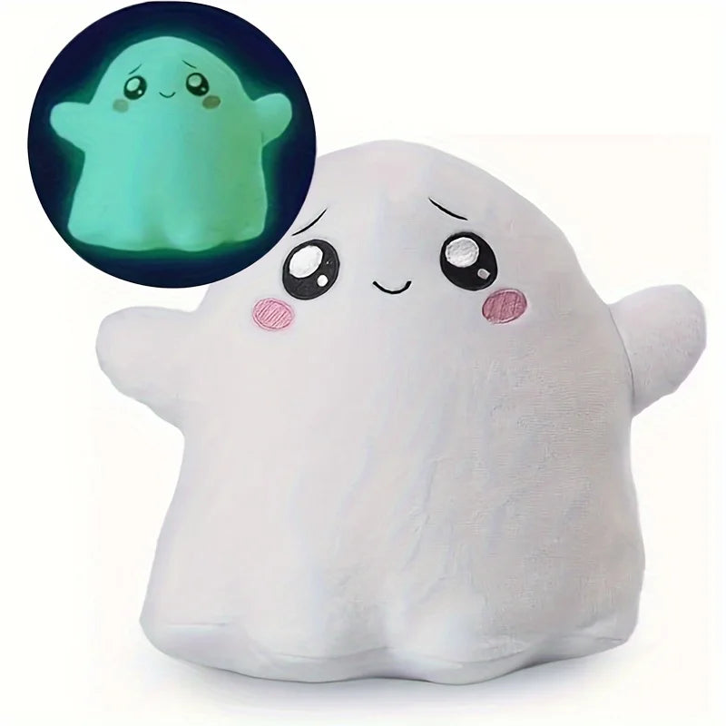 Ghost Doll Glow in The Dark Cartoon Super Soft Plush Toy Glowing Ghosty Plushies Halloween Gift Birthday Gift for Boys Girls