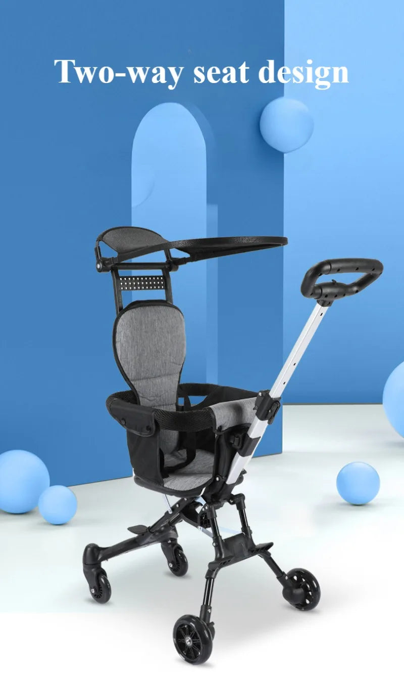 Foldable Baby Stroller Lightweight Infant Stroller with 360° Universal Wheel Soft Wide Seat Height Adjustable Halloween Gifts