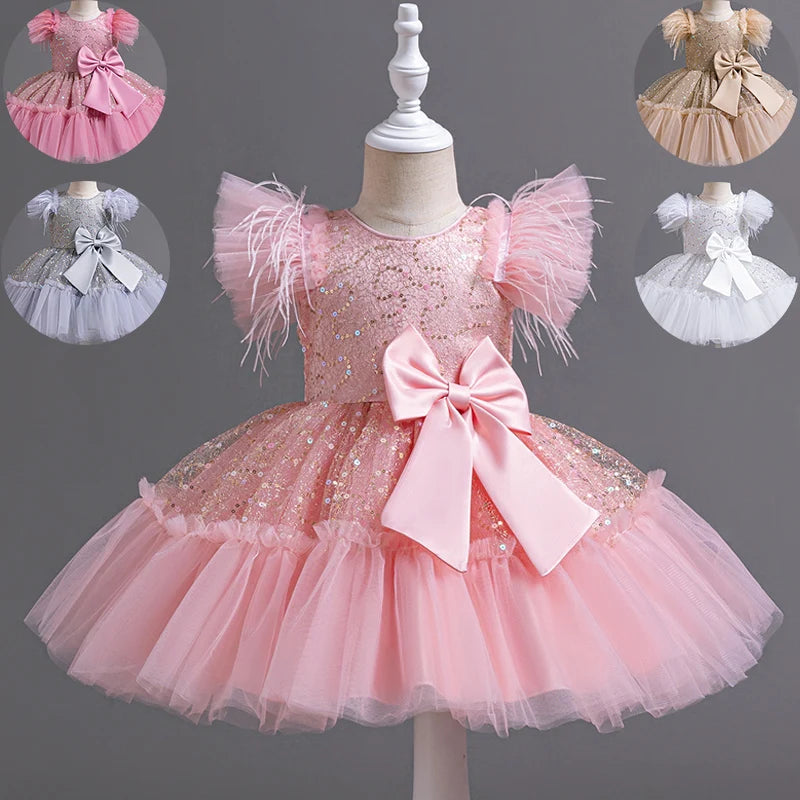 6633 Little Baby Clothing Girl Wedding Dress Kids Birthday Party Princess Dresses Children Wedding Ceremony Costume