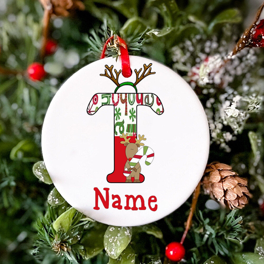Personalized Christmas Baby Ornament Custom Name Toddler Xmas Ceramic Ornament Baby Photo Prop Ornament Christmas Keepsake Gift