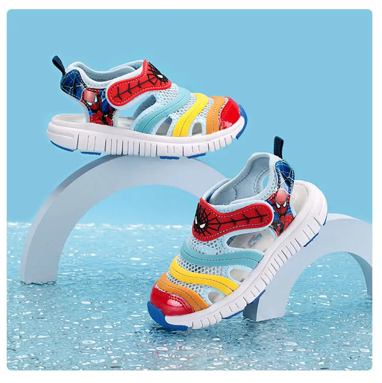 Disney Cartoon Girls' LED Sandals Summer Breathable Children's Sports Beach Girls' Soft Shining Shoes Size 24-35