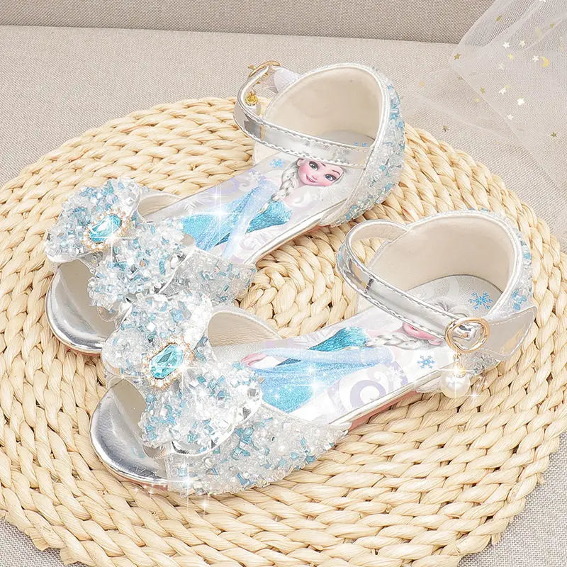 Disney Fairy Girl Butterfly Cinderella Princess Sandals Fashion Children Masquerade Role Play Elegant Party Crystal Shoes