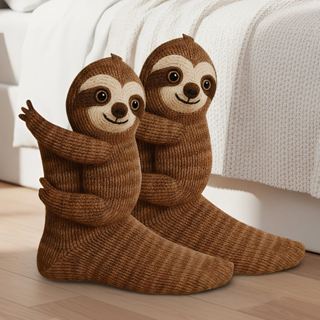 1-3 Pair 3D Knitted Animal Socks Warm Thick  Breathable Middle Tube Socks Cute Floor Socks Christmas Gift For Kids Adults ﻿