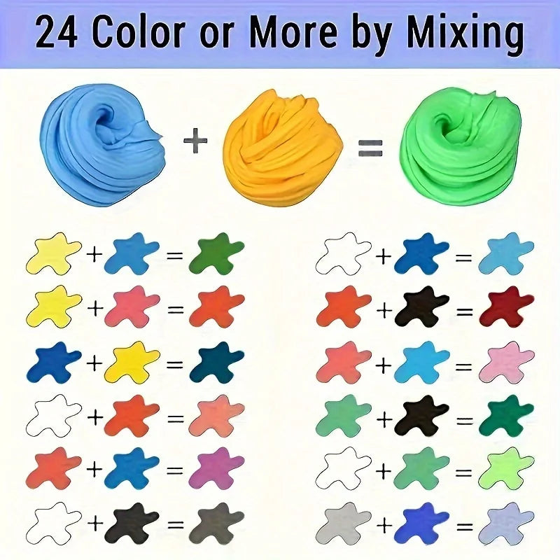 12/24/36pcs Magic Air Dry Clay Set - Non-Toxic Modeling Fun for Kids & Gifts -includes Vibrant Colors and Deluxe Tool Kit