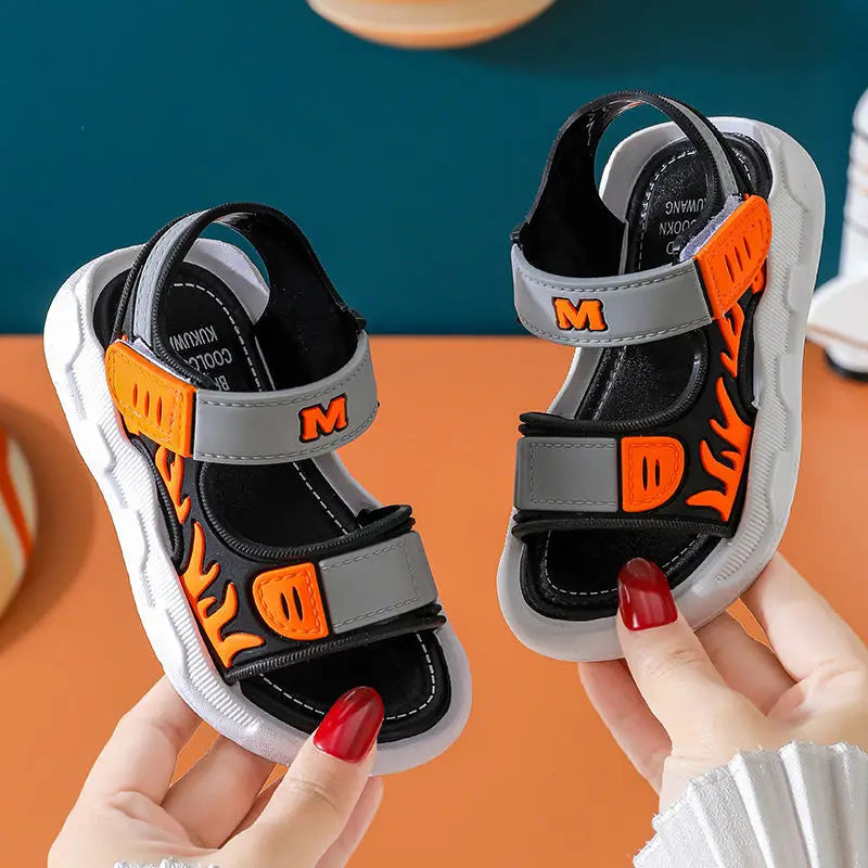 Baby Sandals Flame Pattern Boy Sandals Soft Sole Anti-slip Boys Girls Children Shoes