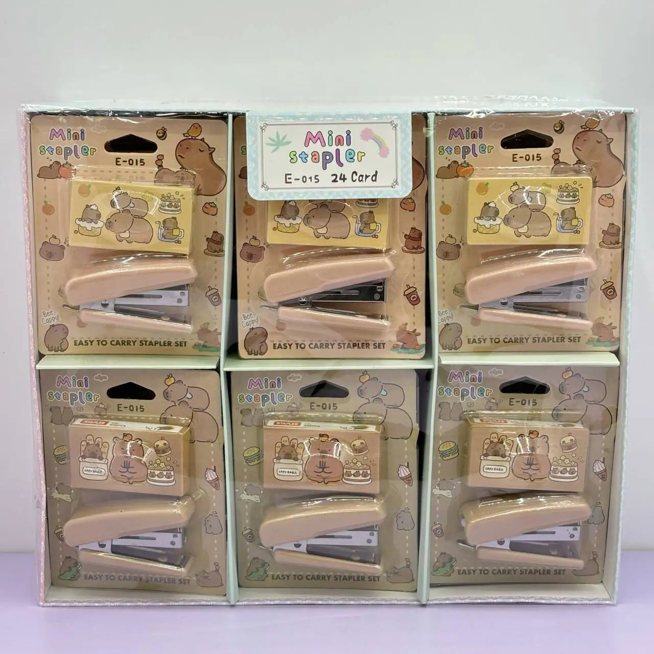 Cartoon CapyBara Kid Mini Stapler Set Portable Paper Binding Machine Use 10# Staples Fashion Stationery Office Supplies Stapler