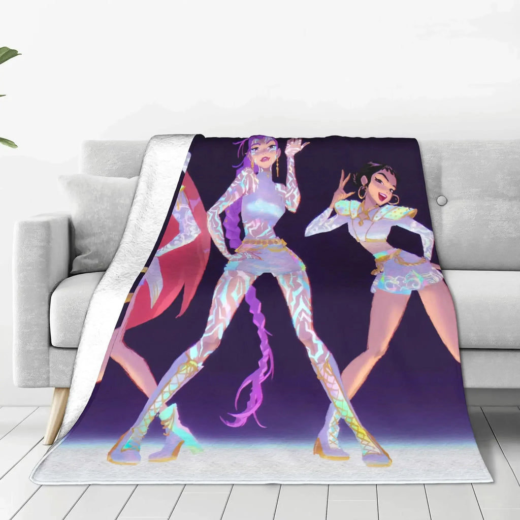 K-Pop-Dämonenjäger Huntrix &amp; Saja Jungendecke, superwarm und bequem, Plüschdecke, Kinderzimmerdecke, Flanellbettbezug