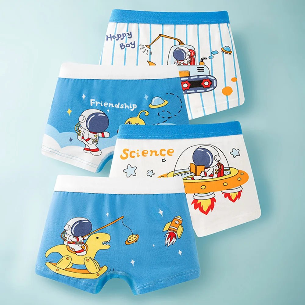 1/4/8/12 Pcs/pack Boys Boxer Briefs Kids Cotton Underwear Baby Boy Underpants Teenager Cartoon Print Soft Children Panties 4-12Y