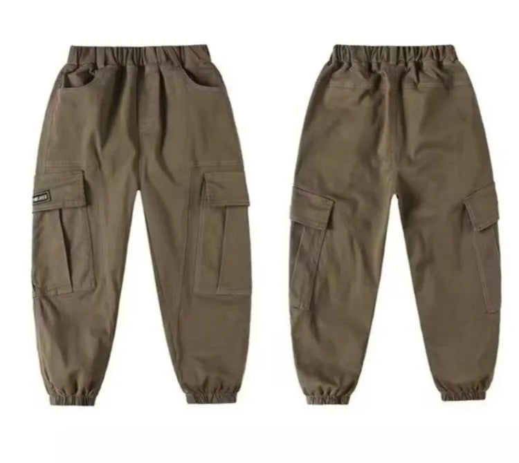 100% Cotton Cargo Pants for Boys | Spring Autumn 2025 New Release | Medium To Large Kids Casual Wear